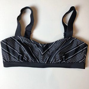Athleta Chevron Bikini Top Size 34B/C Black White